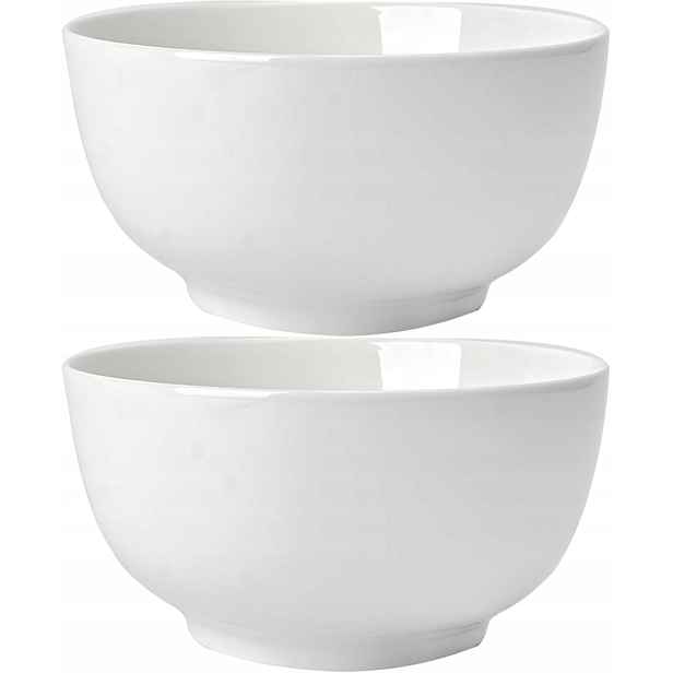 Velká Keramická Miska Na Oběd Do Polévky Bílá Porcelánová Japandi 2KS