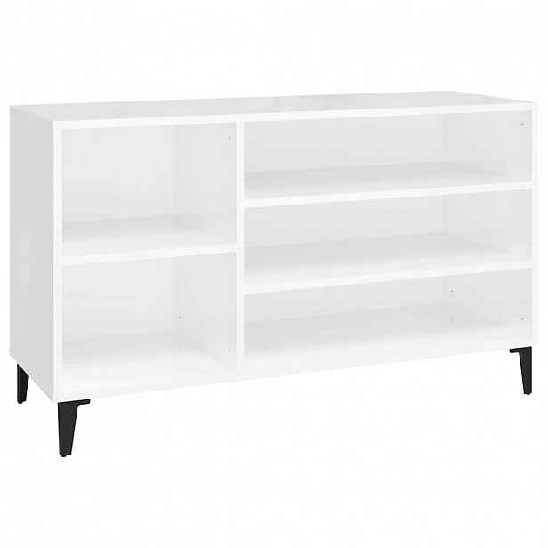 vidaXL Botník bílý s vysokým leskem 102x36x60 cm kompozitní dřevo