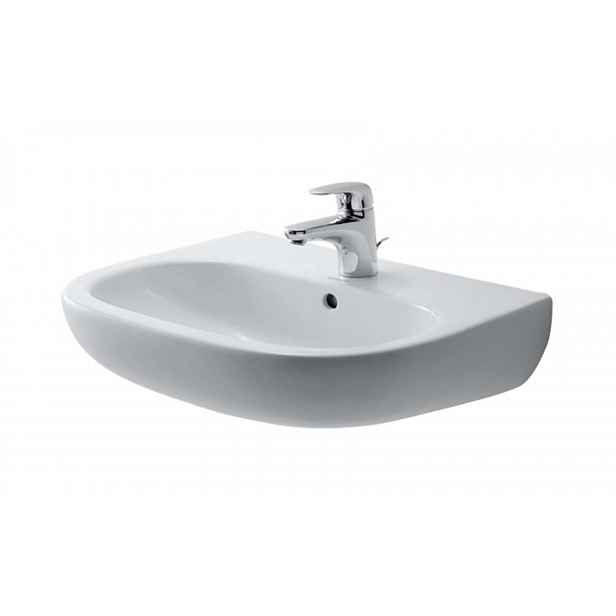 Duravit D-Code - Umyvadlo 60x46 cm, s přepadem, s otvorem pro baterii, bílá 23106000002