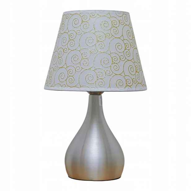 Noční lampa, dotyková, s Led stínítkem, stříbrná