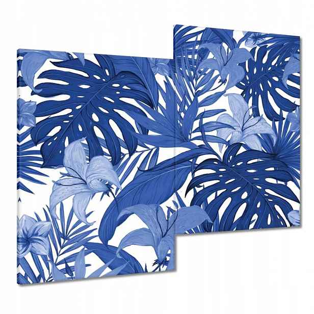 Obrazy 80x70 Classic Blue Monstera