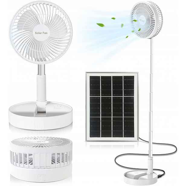 Skládací stojanový ventilátor, mini teleskopický ventilátor nabíjený přes Usb