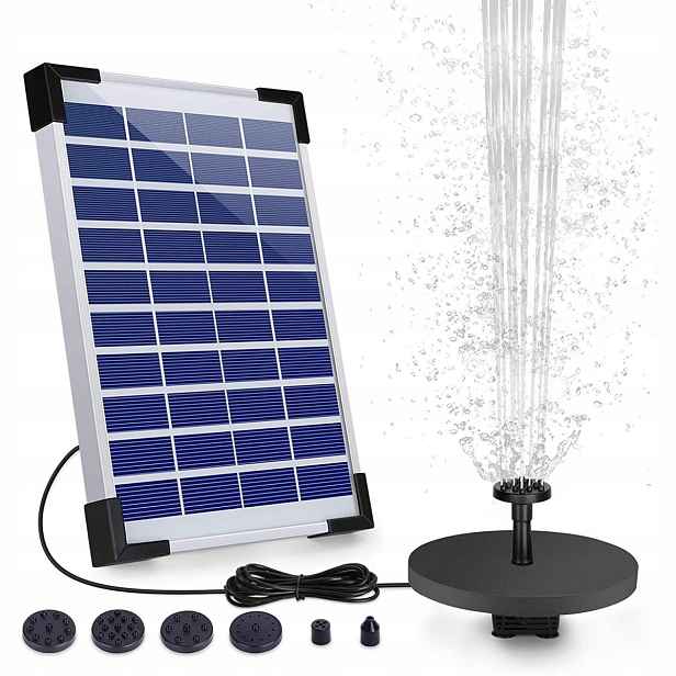 Solární Čerpadlo Pumpa Fontána se Solárním Panelem 6 Trysek 5W