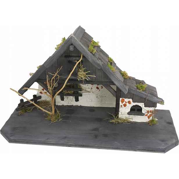 Božonův betlém mořený 70x30x39 Cm pro postavy 9-11 cm