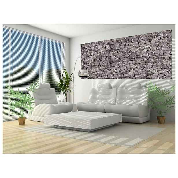 Fototapeta flizelina Kamenná zeď šedé kameny textura 250x104 lepidlo