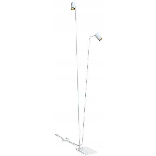 Podlahová lampa Mono Bílá Zlatá 2xGU10 216 cm Stojací lampa do obývacího pokoje Domov