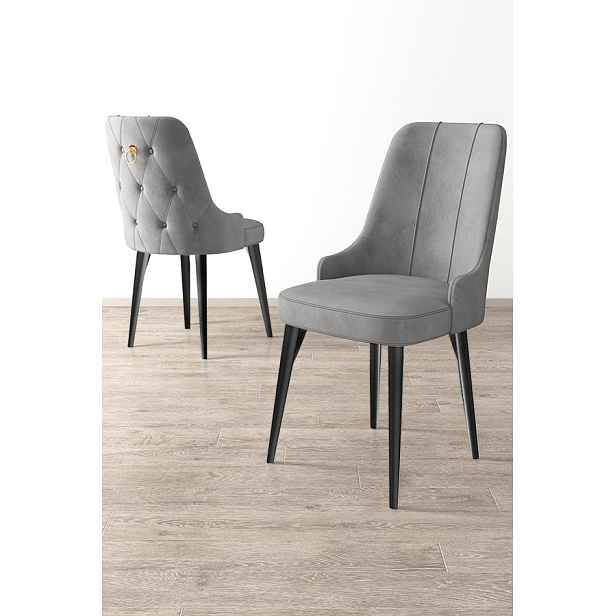 Sada židlí (6 kusů) Newa - Grey, Black