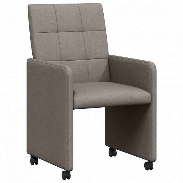 vidaXL Jídelní židle na kolečkách 2 ks textil Taupe 58 x 65 x 94 cm