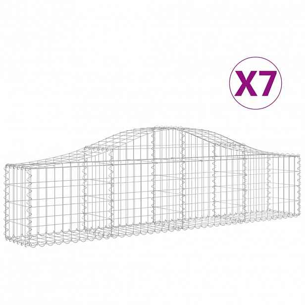 vidaXL Klenuté gabionové koše 7 ks 200x30x40/60 cm pozinkované železo