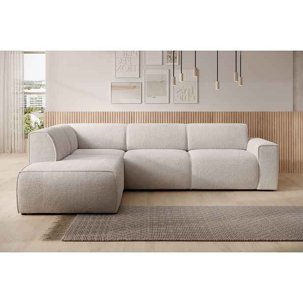 Designová sedací souprava OSKARA L - béžová, levý roh