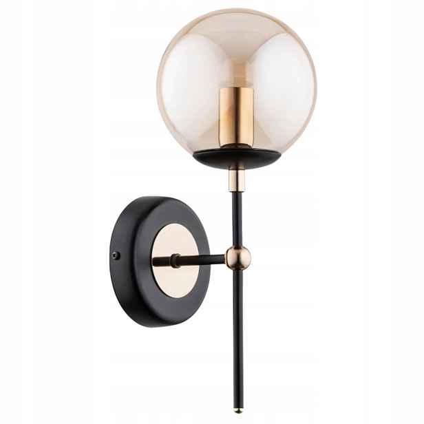 Moderní černá skleněná nástěnná lampa e14 40w Itoris Alfa