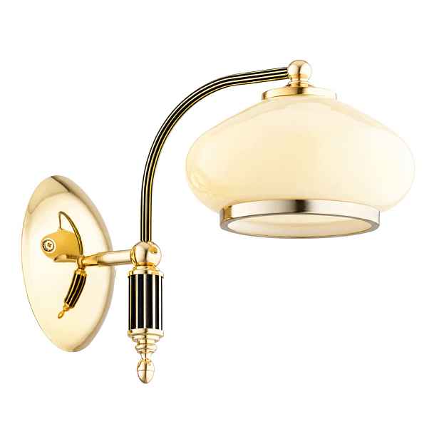 Retro nástěnné svítidlo zlato-ecru 1xE27 15W Astoria Imperial Alfa