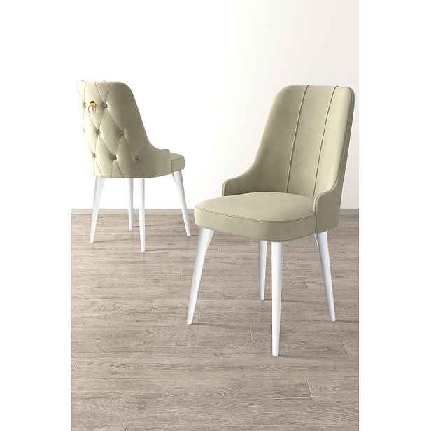 Sada židlí (6 kusů) Newa - Cream, White