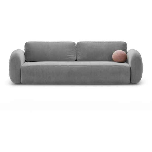 Tmavě šedá sametová rozkládací/s úložným prostorem pohovka 262 cm Tonale – Cosmopolitan Design