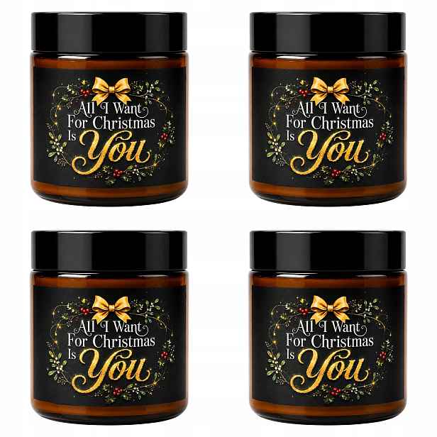 Vánoční sójová svíčka 120 ml do 30h Bavlněný Knot Poncz 4 ks