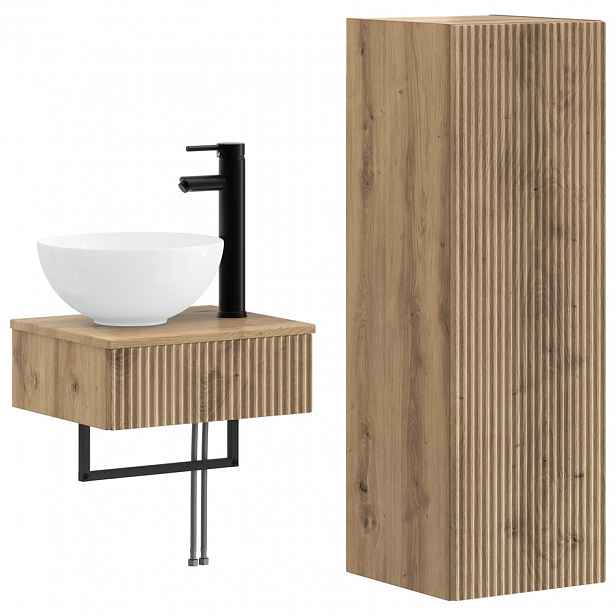 vidaXL Sada koupelnového nábytku 2 ks Dub artisan 33 x 34,5 x 100 cm