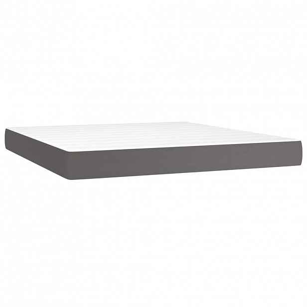 vidaXL Taštičková matrace střední tvrdost šedá 160 x 200 x 20 cm umělá kůže