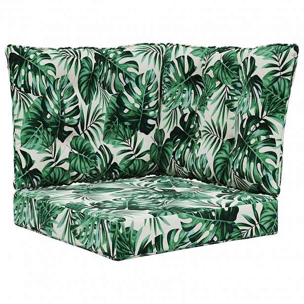 vidaXL Venkovní polštář na pohovku Polyester Vzor listů 50,5 x 50,5 cm