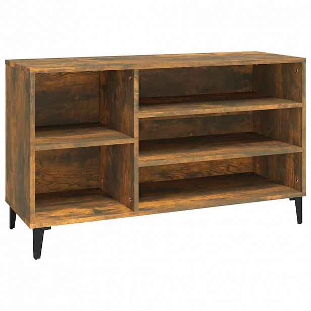 vidaXL Botník kouřový dub 102x36x60 cm kompozitní dřevo