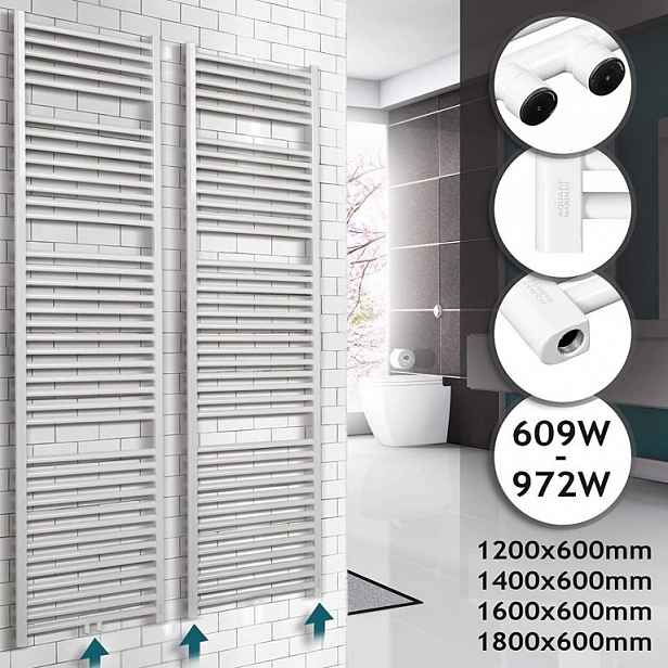 Aquamarin koupelnový radiátor vertikální JG74769 1600 x 600 mm bílý