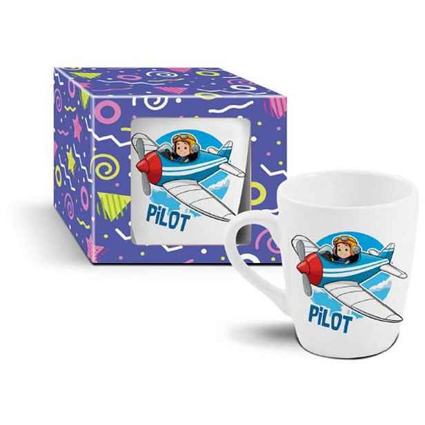 hrnek 340ml PILOT, dětský, DB, keramika