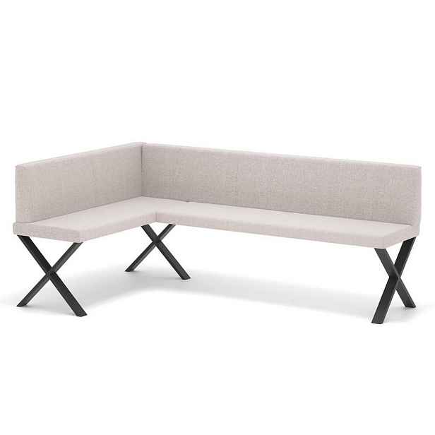 Idohome ROHOVÁ LAVICE VERO X levá tkanina hladká, 128/168 cm, béžová