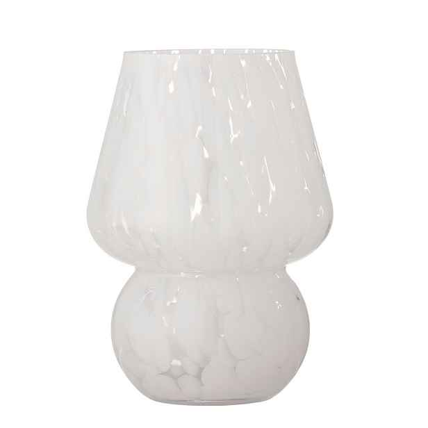 Skleněná váza výška 18,5 cm HALIM Bloomingville - bílá