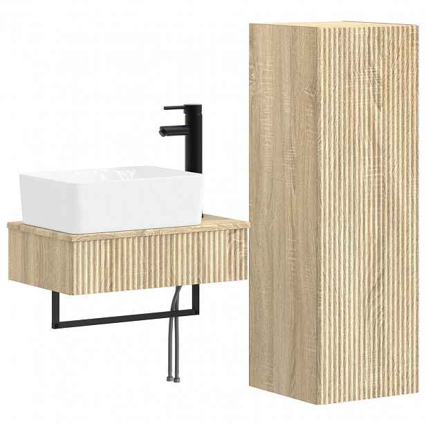 vidaXL Sada koupelnového nábytku 2 ks Dub sonoma 33 x 34,5 x 100 cm