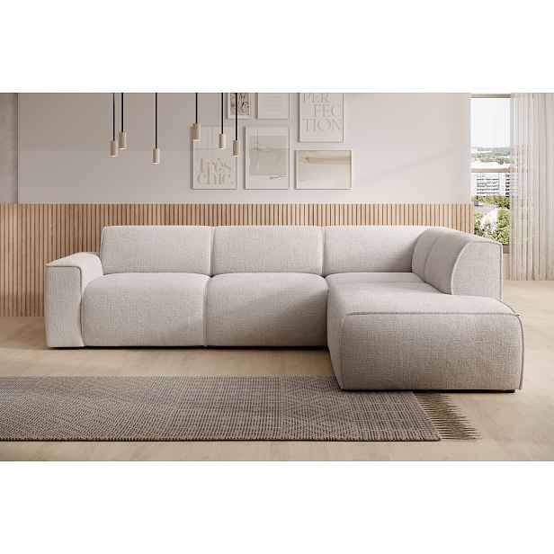 Designová sedací souprava OSKARA L - béžová, pravý roh