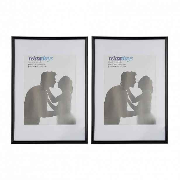 Relaxdays FOTORÁMEČEK Černý 2ks-sada A4
