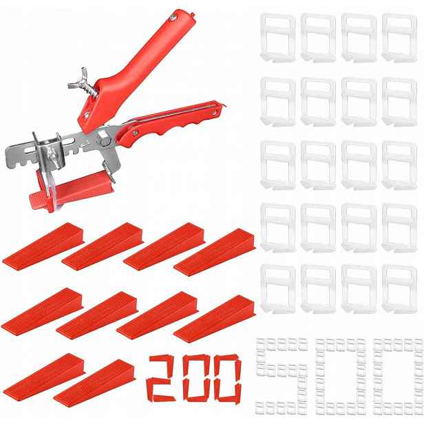 Sada Pro Systém Vyrovnávání Dlaždic 500 Klipů 1 mm 200 Klínů Kleště