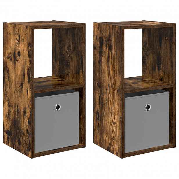 vidaXL Noční stolek 2 ks Kouřový dub 30,5 x 27 x 59,5 cm