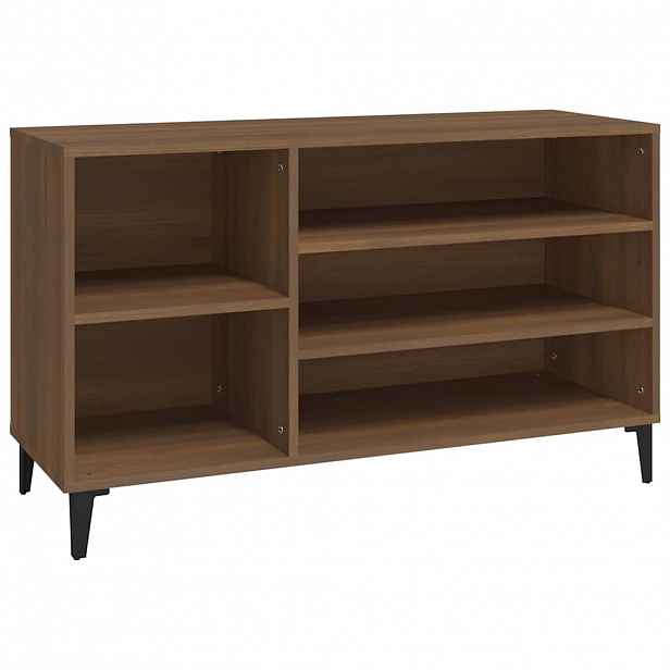 vidaXL Botník hnědý dub 102x36x60 cm kompozitní dřevo