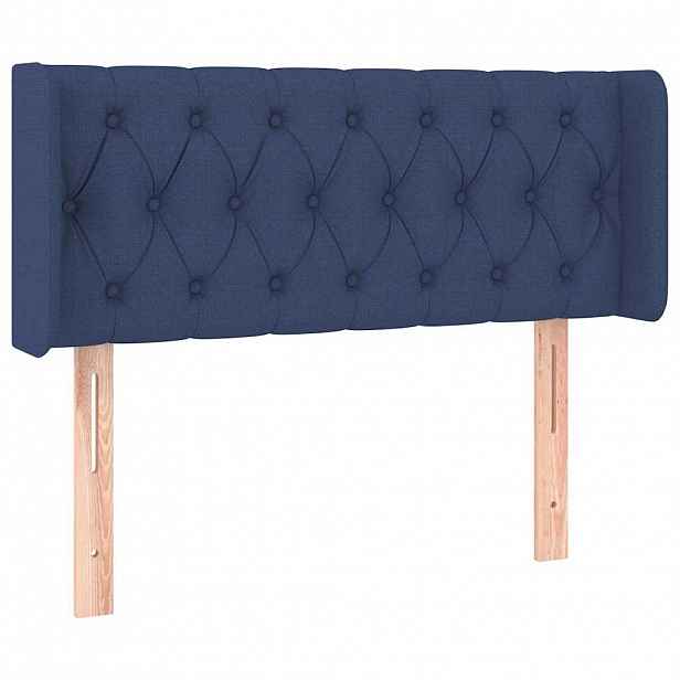 vidaXL Čelo postele typu ušák modré 103 x 16 x 78/88 cm textil