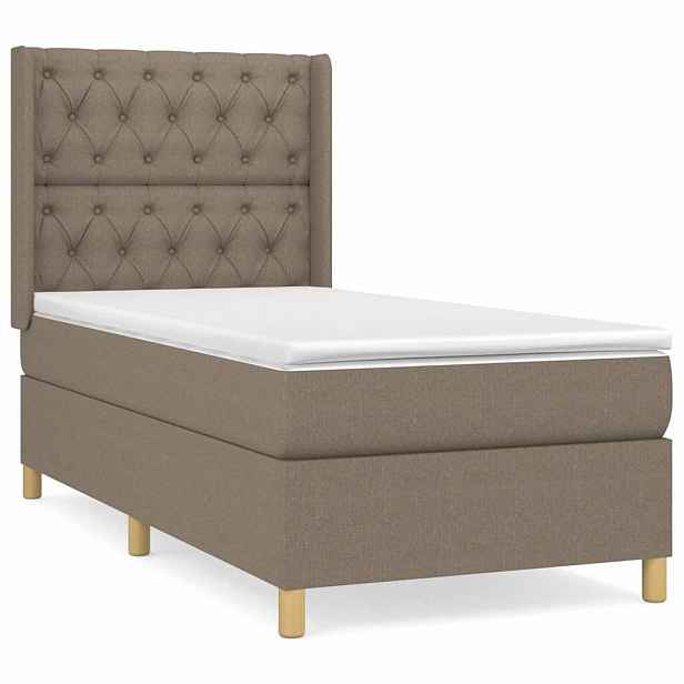 vidaXL Box spring postel s matrací taupe 80x200 cm textil