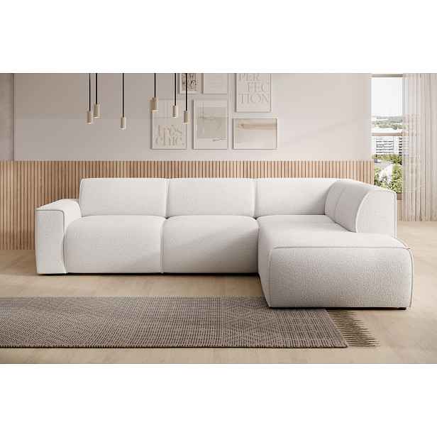 Designová sedací souprava OSKARA L - bílá, pravý roh