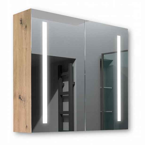 Dřevěná skříňka 80x70 Led zrcadlo Apollo Artisan
