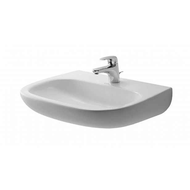 Duravit D-Code - Umyvadlo Med, 55x43 cm, s 1 otvorem pro baterii, alpská bílá 23115500002