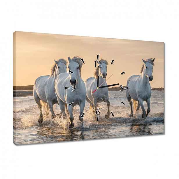 Hodiny 60x40 Divocí koně Wild Horses