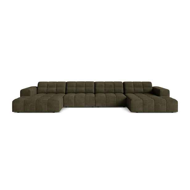 Khaki žinylková rohová pohovka (do "U") Chicago – Cosmopolitan Design