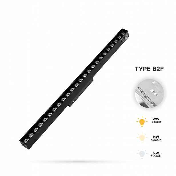 Lineární reflektor Grille 24W 3CCT Typ B2F pro Smart Track 48VDC