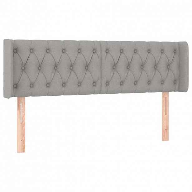 vidaXL Čelo postele typu ušák světle šedé 147x16x78/88 cm textil