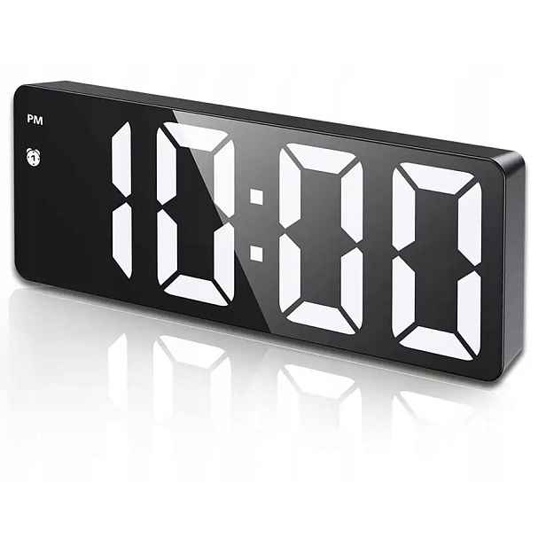 Digitální Led stolní budík s nastavitelnou jasností 16 cm černý GH0712L