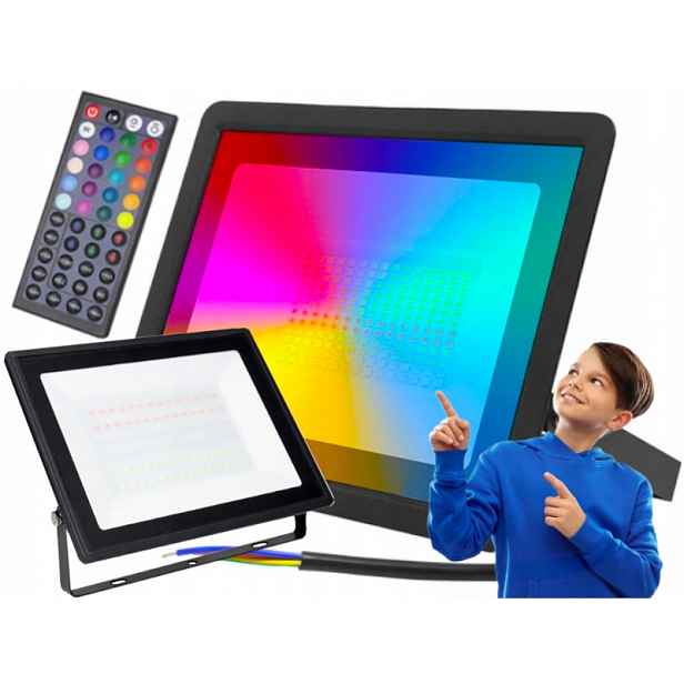 Lampa Barevná Halogenová lampa Vodotěsná Led Rgb 50W +Dálkový Ovladač