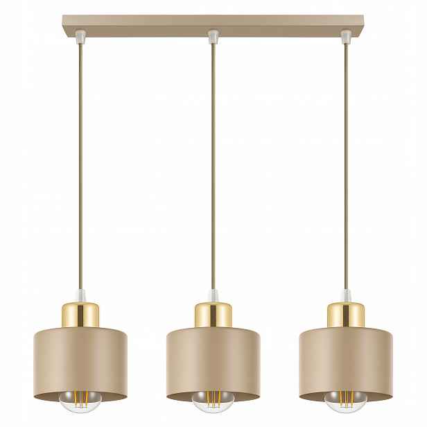 Moderní závěsná stropní lampa 3xE27 Zlatá béžová Glamour moderní