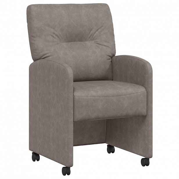 vidaXL Jídelní židle na kolečkách 2 ks Umělá kůže Šedá 57 x 67 x 95 cm