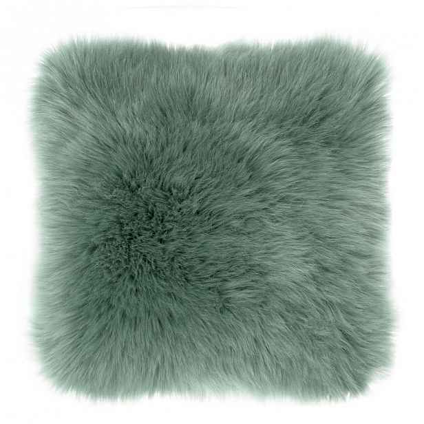 Zelený polštář Tiseco Home Studio Sheepskin, 45 x 45 cm