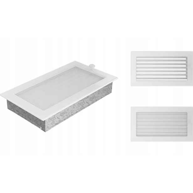 Ventilační mřížka bílá s žaluzií 17x30+ rámeček