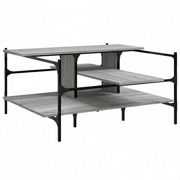 vidaXL Konferenční stolek šedý sonoma 100x100x48,5 cm kompozitní dřevo