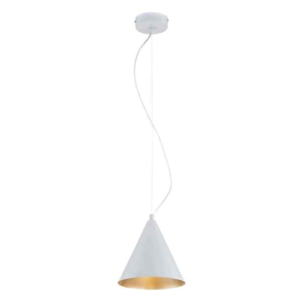 Závěsná lampa japandi světle šedá kužel 1xE27 15W Alfa